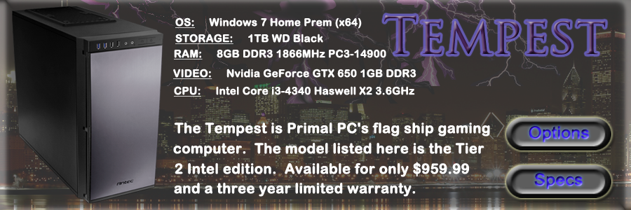 Affordable Gaming Computer Tempest